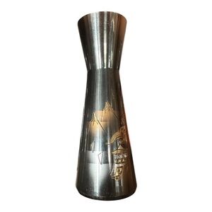 Fine Arts Japanese Mixed Metal Gold Bronze & Silver Antique Vase